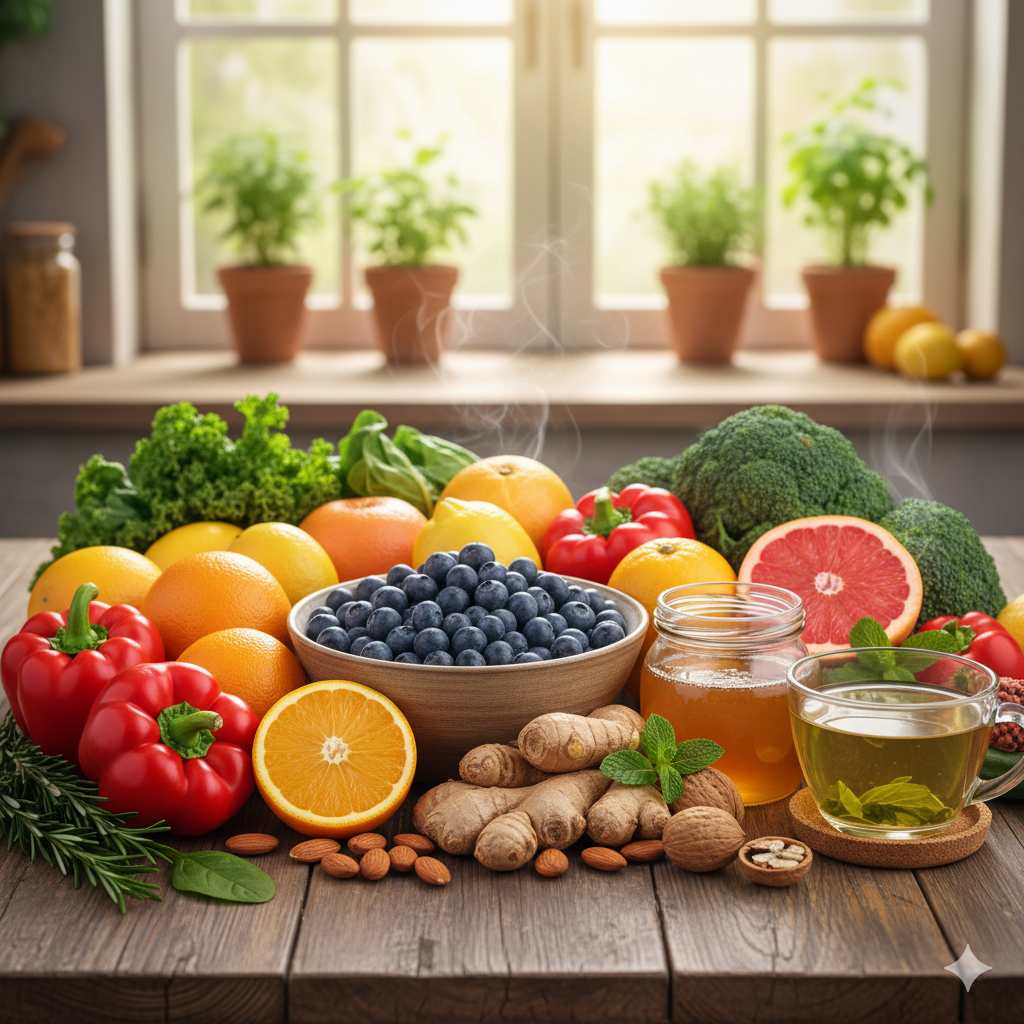 Colorful assortment of superfoods
