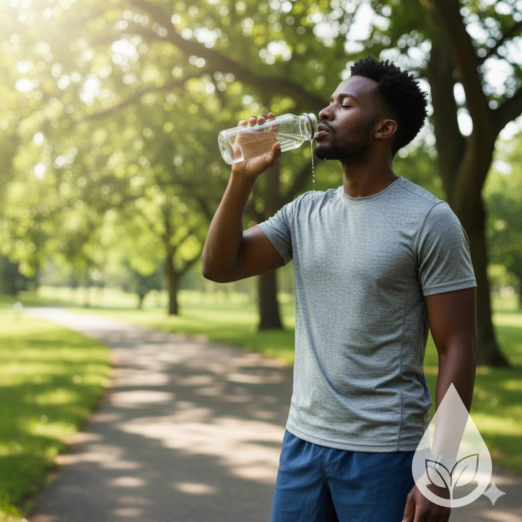 Person drinking water