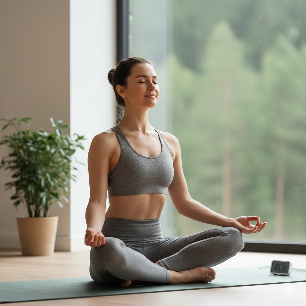 Person practicing breathing