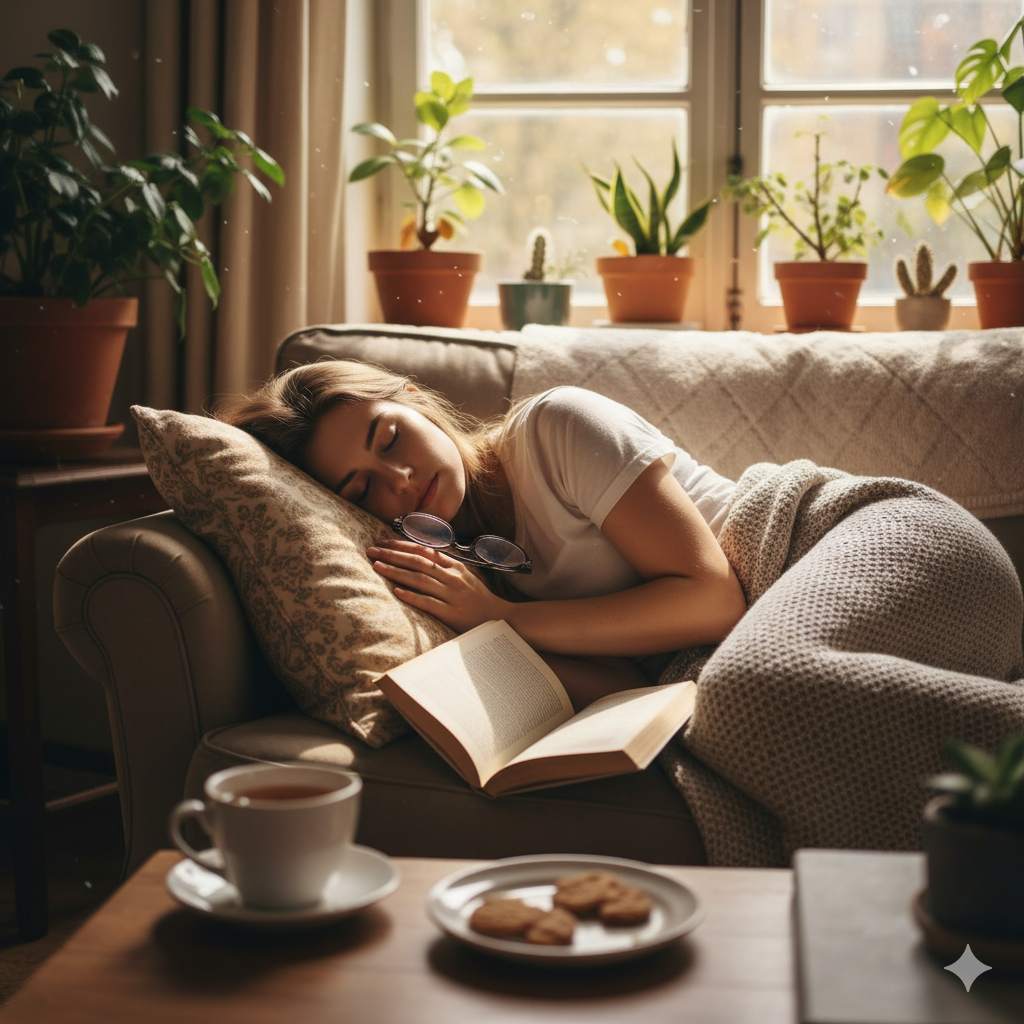 Person taking a short nap