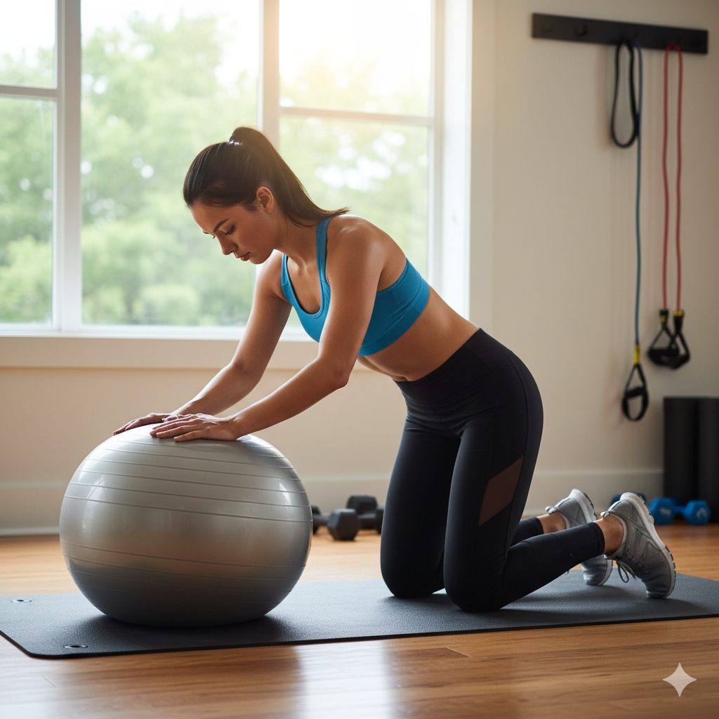 Person performing thoracic extensions