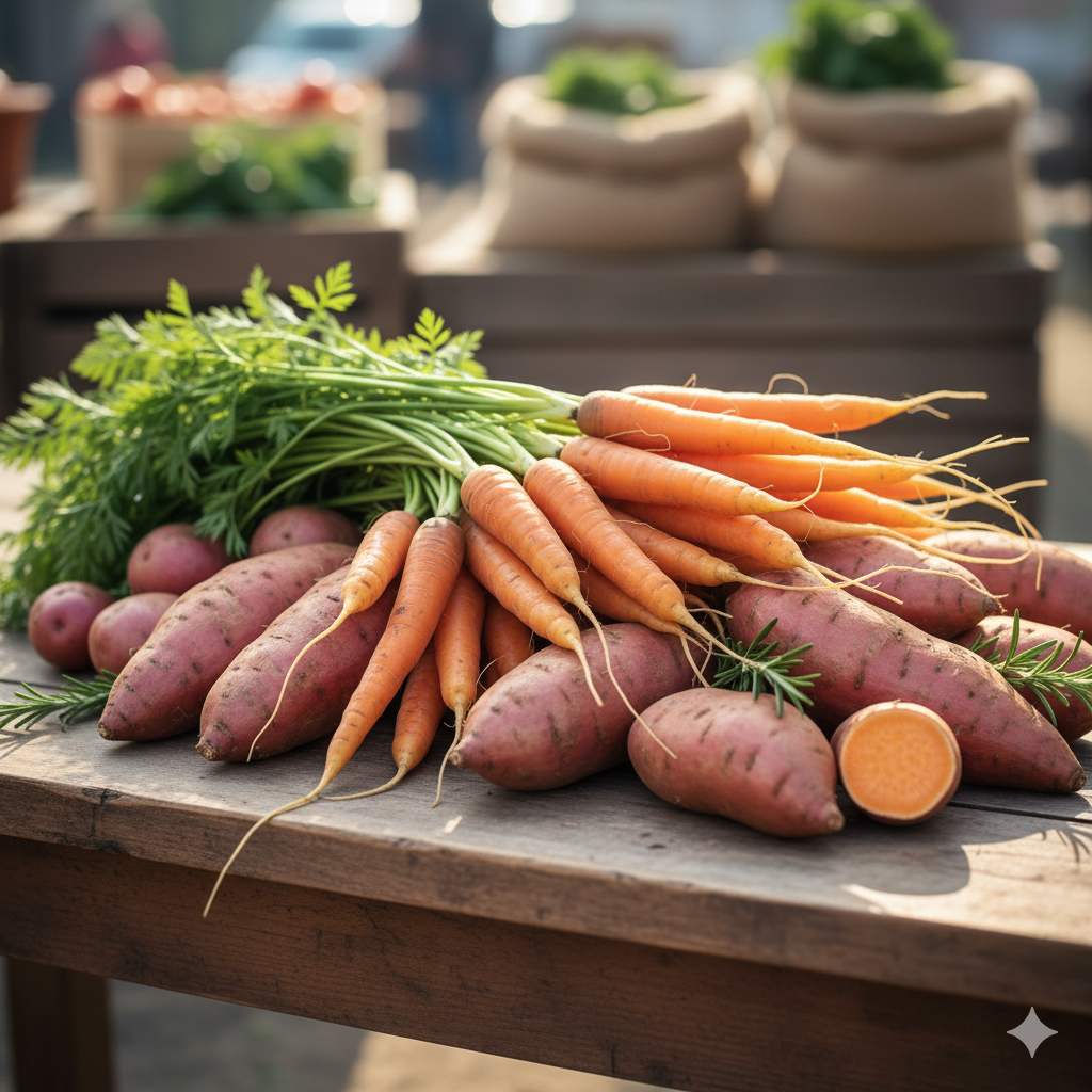 Carrots and Sweet Potatoes