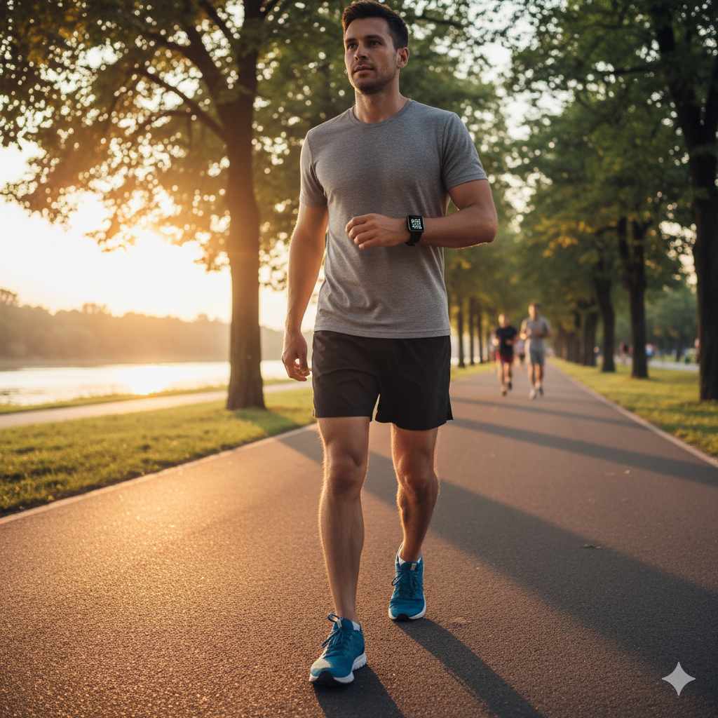 Person walking with fitness tracker